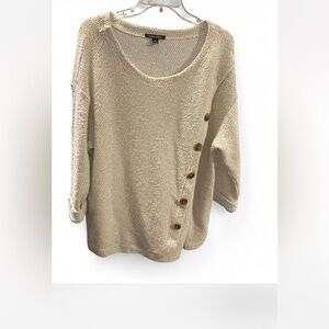 Robert Louis grey sweater with asymmetrical buttons